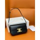 Celine Claude Shoulder Bag in Black Calfskin