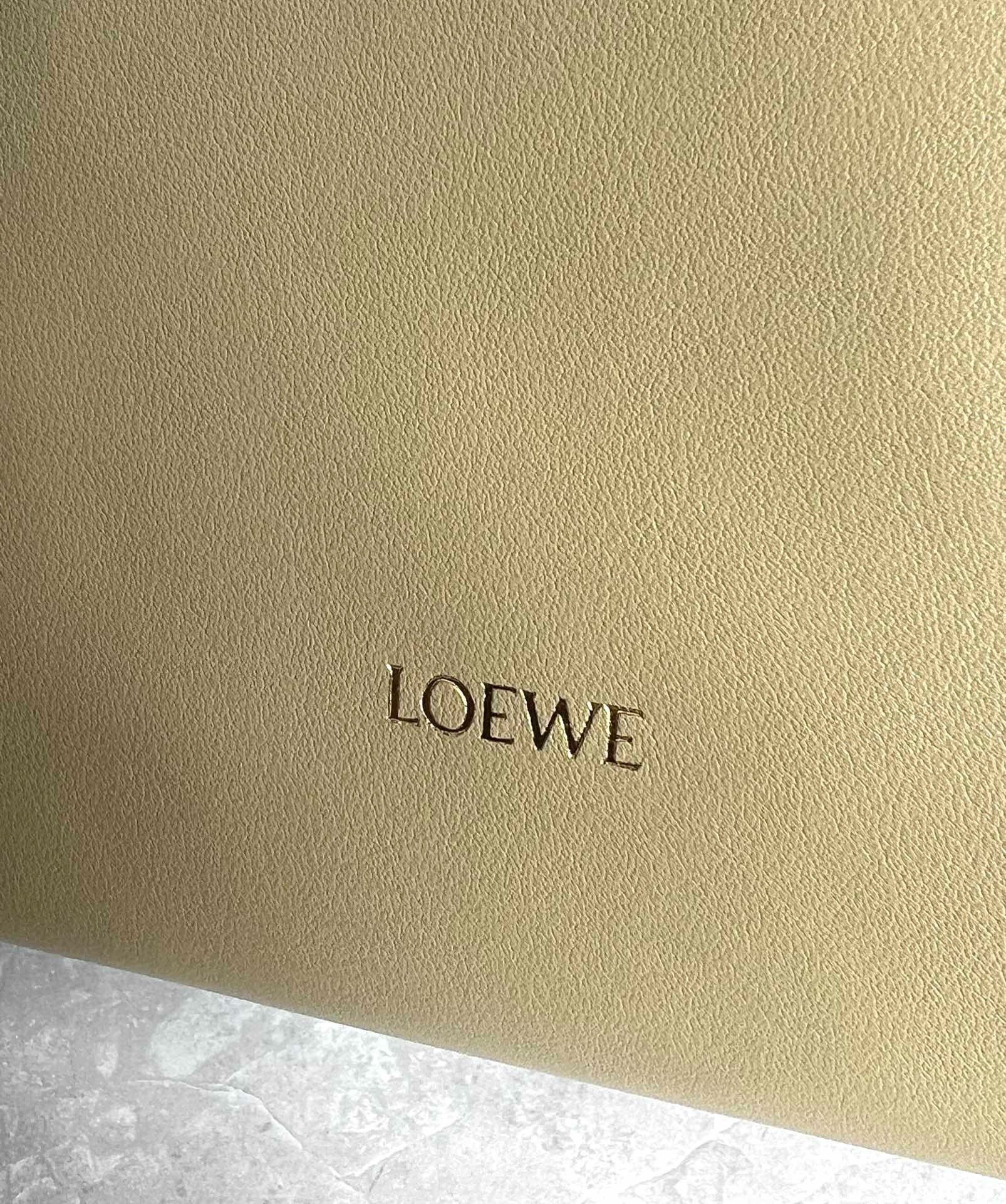 Loewe Mini Flamenco Clutch Bag in Clay Green Nappa Calfskin