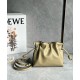 Loewe Mini Flamenco Clutch Bag in Clay Green Nappa Calfskin