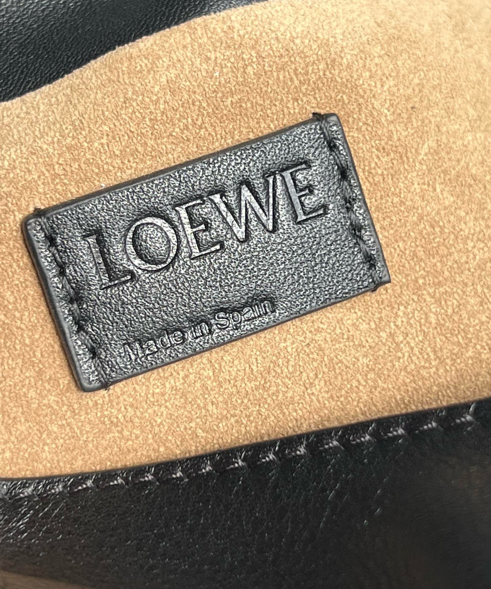 Loewe Mini Flamenco Clutch Bag in Black Nappa Calfskin