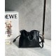 Loewe Mini Flamenco Clutch Bag in Black Nappa Calfskin