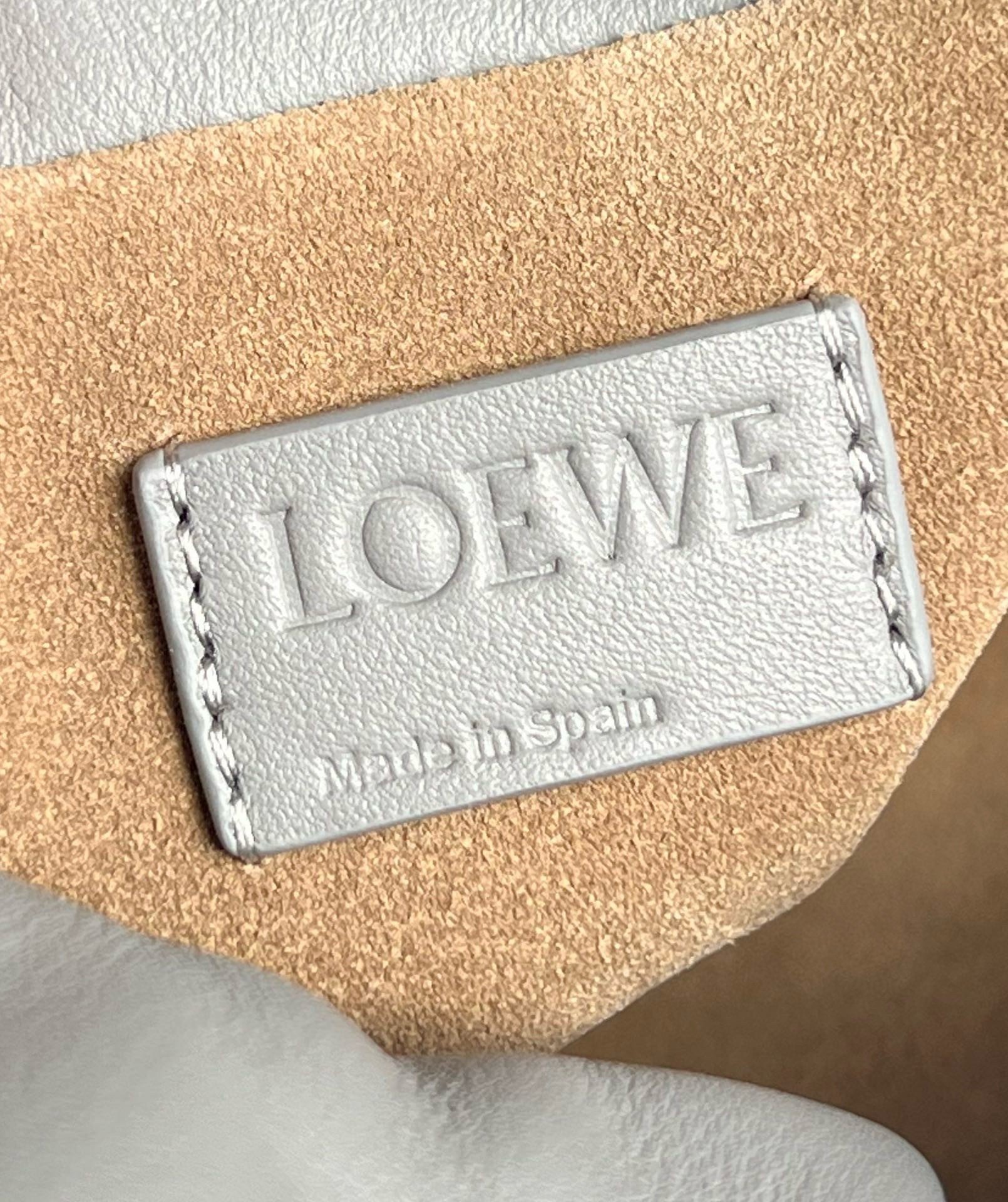 Loewe Mini Flamenco Clutch Bag in Pearl Grey Nappa Calfskin