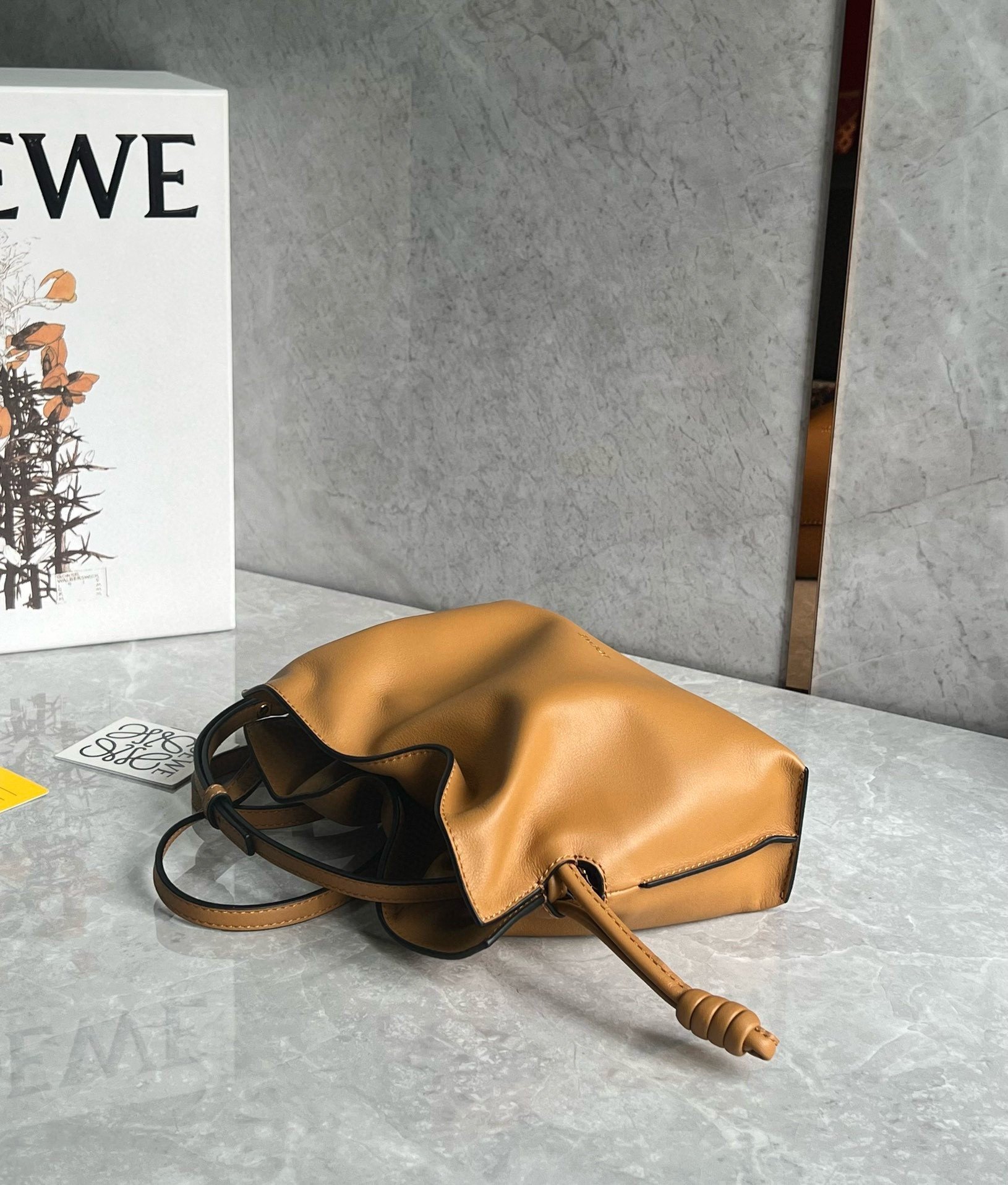 Loewe Mini Flamenco Clutch Bag in Warm Desert Nappa Calfskin