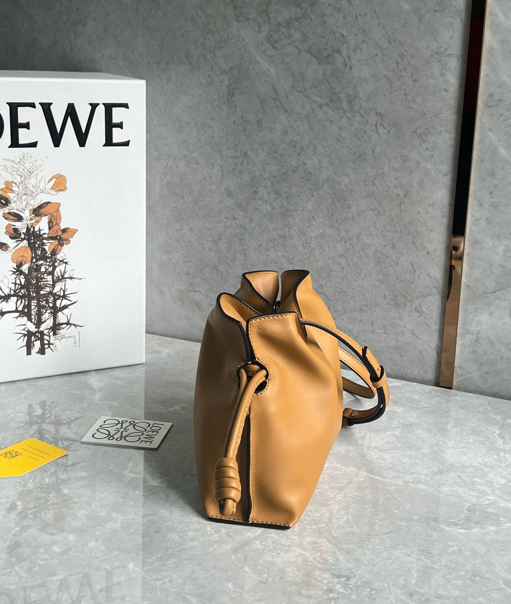 Loewe Mini Flamenco Clutch Bag in Warm Desert Nappa Calfskin