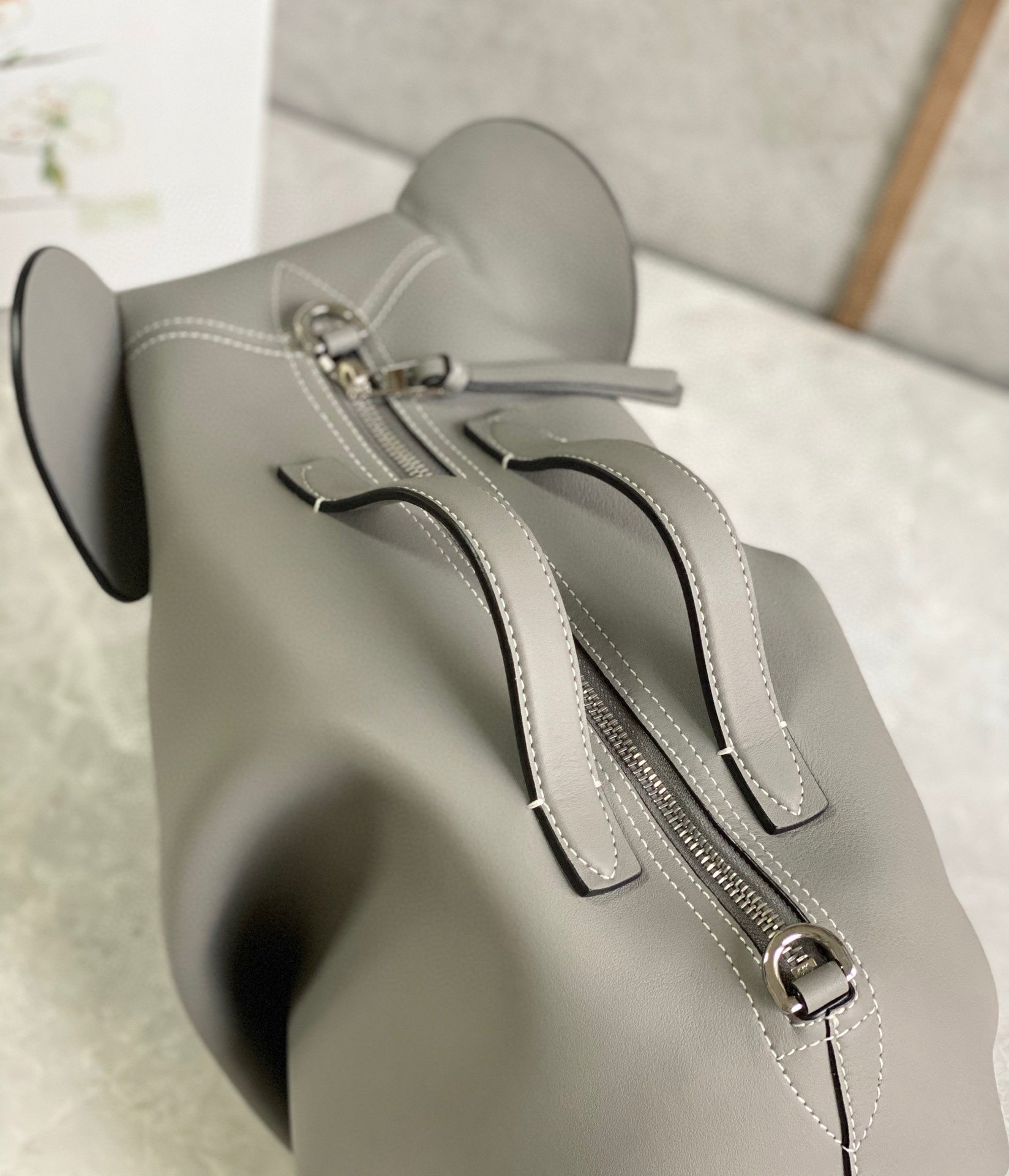 Loewe Large Elephant Bag in Grey Calfskin