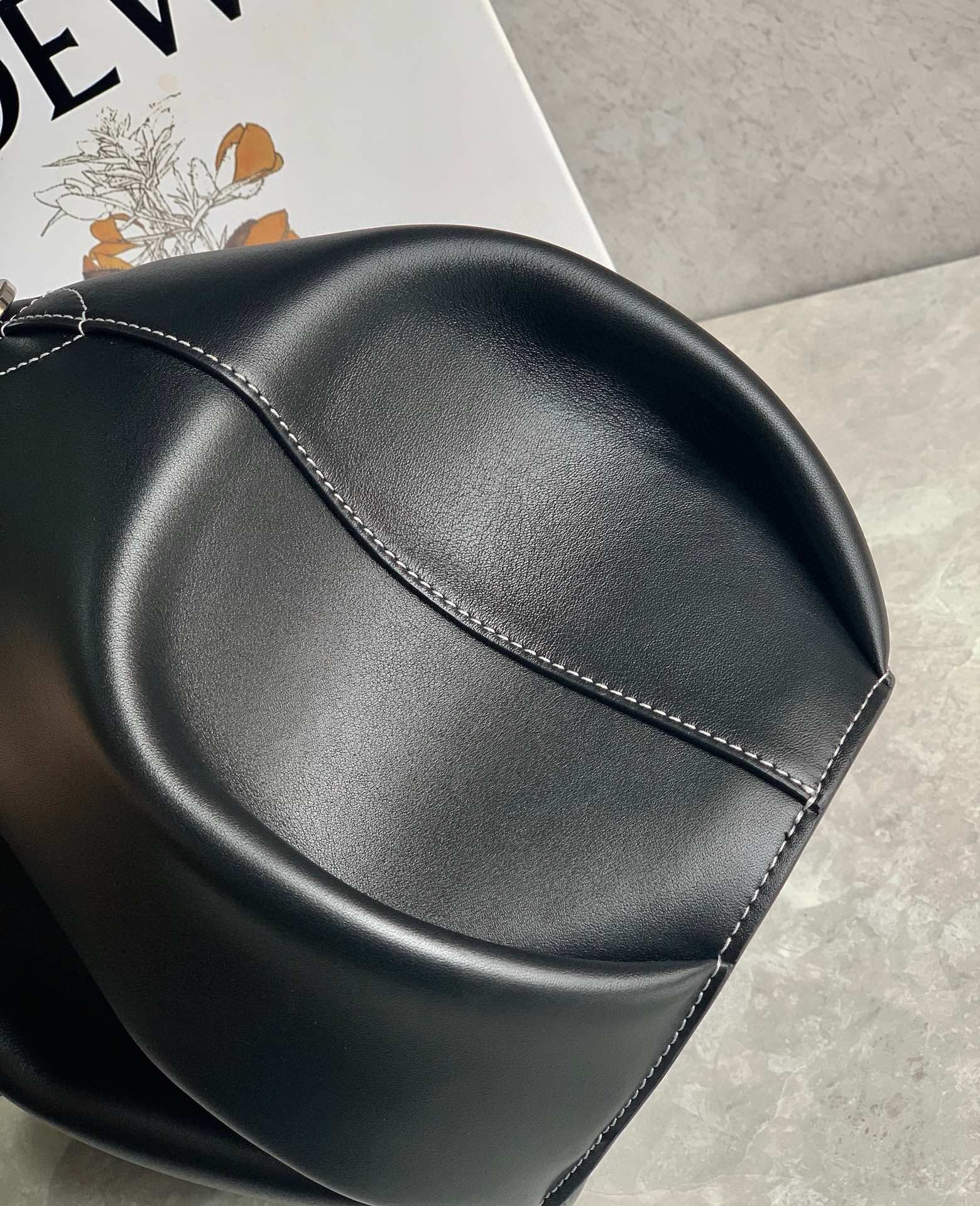 Loewe Large Elephant Bag in Black Calfskin