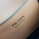 Prada Arque Shoulder Bag with Flap in Brown Leather