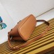 Prada Buckle Small Bag with Double Belt in Brown Leather