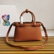 Prada Buckle Small Bag with Double Belt in Brown Leather