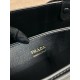 Prada Buckle Medium Bag with Double Belt in Black Leather