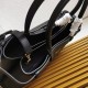 Prada Buckle Medium Bag with Double Belt in Black Leather