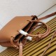 Prada Buckle Medium Bag with Double Belt in Brown Leather