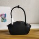 Prada Shoulder Bag with Double Zipper in Black Calfskin