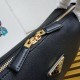 Prada Shoulder Bag in Black Calfskin with Triangle Logo