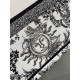 Dior Medium Book Tote Bag in White Toile de Jouy Soleil Embroidery