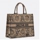 Dior Large Book Tote Bag in Beige Toile de Jouy Soleil Embroidery