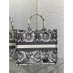 Dior Large Book Tote Bag in White Toile de Jouy Soleil Embroidery