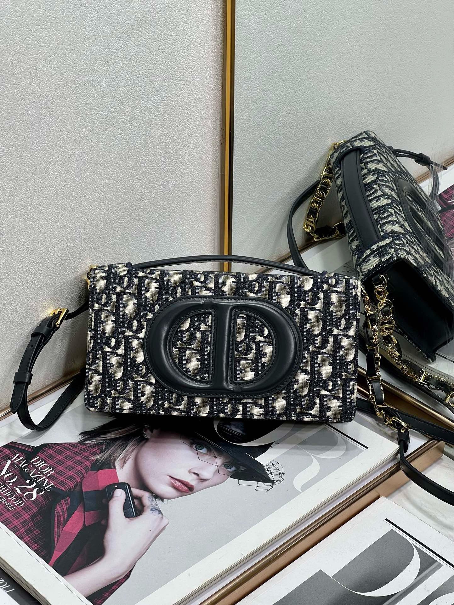 Dior CD Signature Mini Bag in Blue Oblique Jacquard