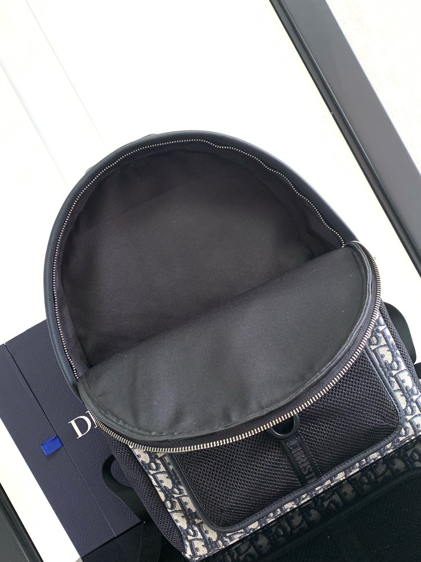 Dior 8 Backpack in Beige and Black Dior Oblique Jacquard