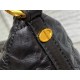 Dior Diorstar Hobo Bag with Chain in Black Crinkled Calfskin