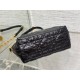 Dior Diorstar Hobo Bag with Chain in Black Crinkled Calfskin