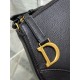 Dior Saddle Rodeo Pouch in Black Goatskin