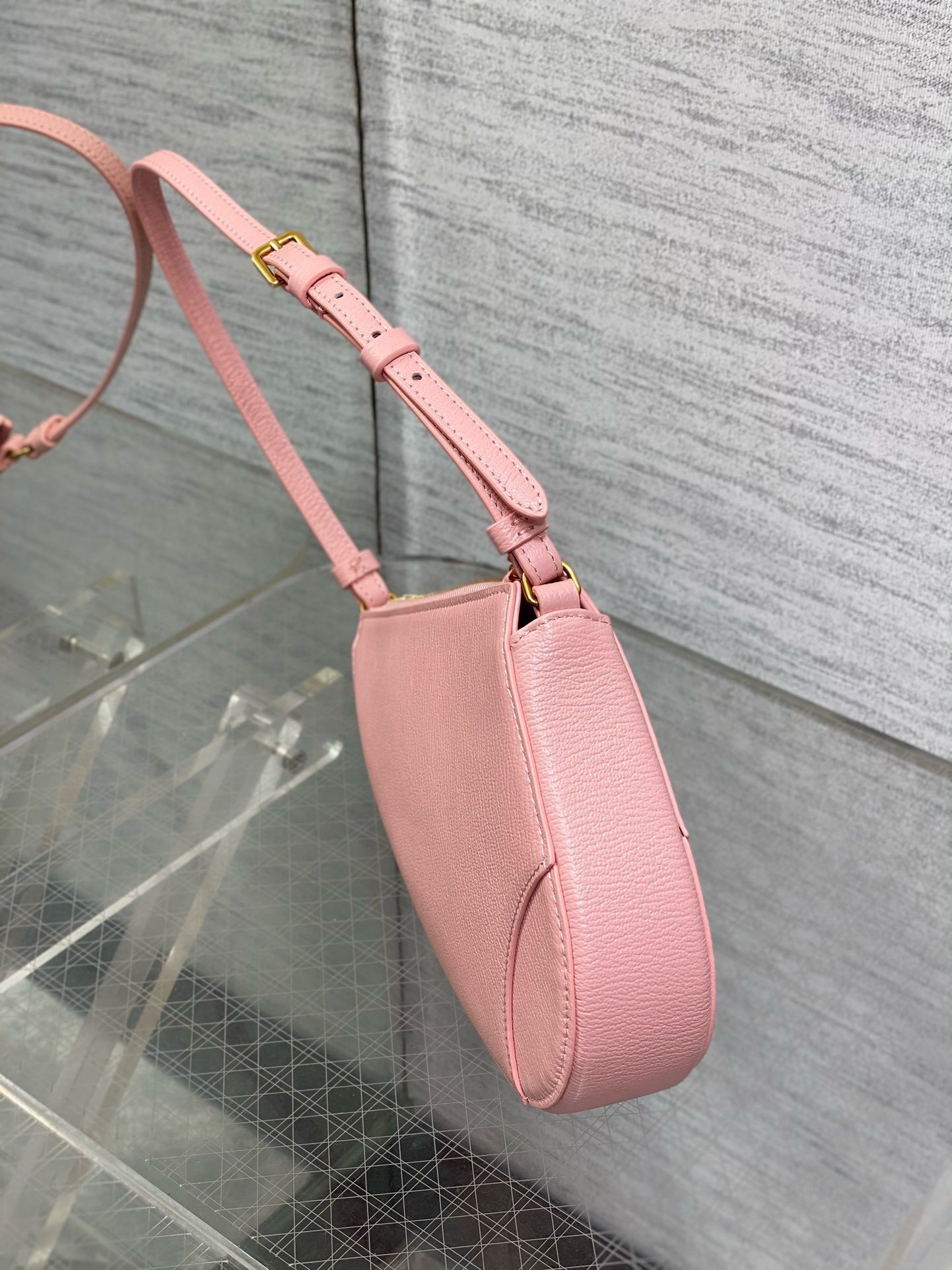 Dior Saddle Rodeo Pouch in Pink Goatskin