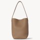 The Row Small N/S Park Tote in Taupe Grained Leather