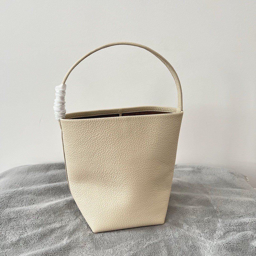 The Row Small N/S Park Tote in Ivory Grained Leather