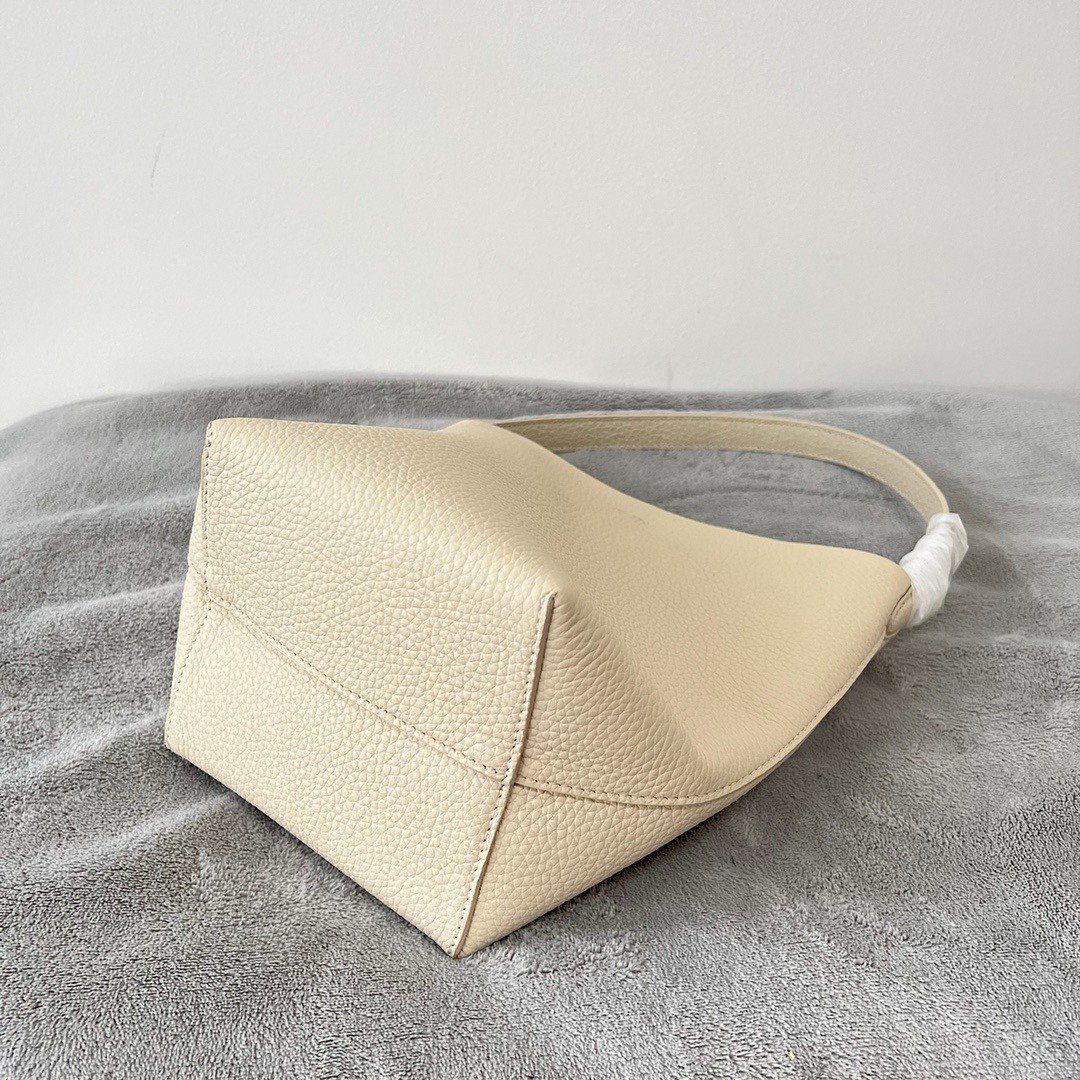 The Row Small N/S Park Tote in Ivory Grained Leather