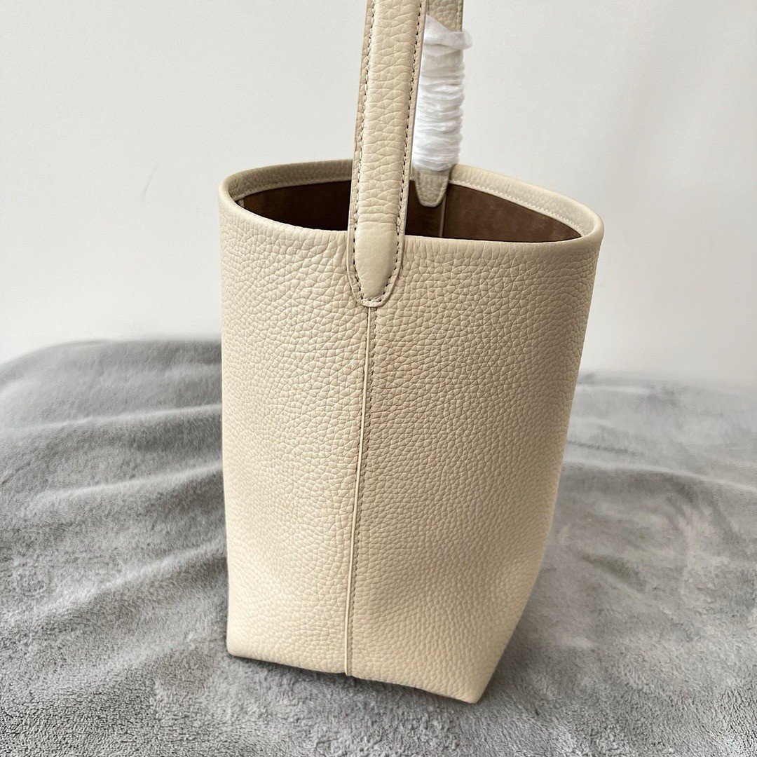 The Row Small N/S Park Tote in Ivory Grained Leather