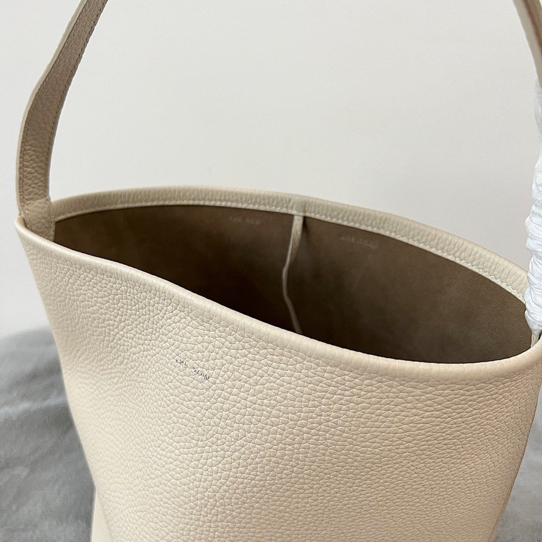 The Row Medium N/S Park Tote in Ivory Grained Leather