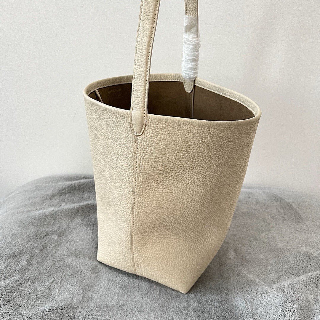 The Row Medium N/S Park Tote in Ivory Grained Leather