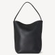 The Row Large N/S Park Tote in Black Grained Leather