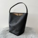 The Row Large N/S Park Tote in Black Grained Leather