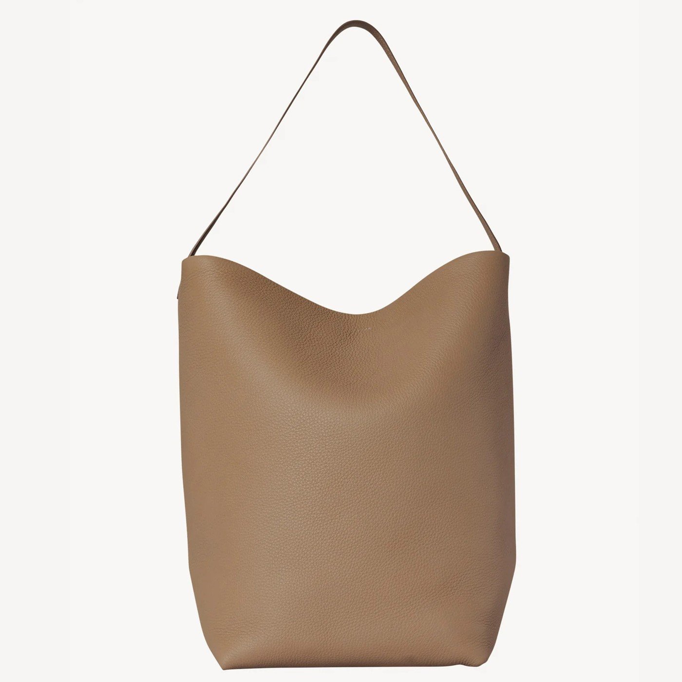 The Row Large N/S Park Tote in Taupe Grained Leather