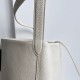 The Row Large N/S Park Tote in Ivory Grained Leather