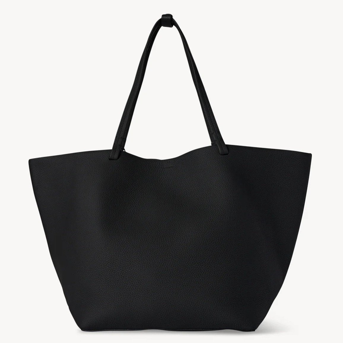 The Row Medium Park Tote in Black Grained Leather