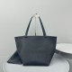 The Row Medium Park Tote in Black Grained Leather