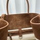 The Row Margaux 12 Top Handle Bag in Brown Suede Leather