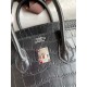 Hermes Birkin 25 Retourne Handmade Bag In Black Matte Alligator Leather