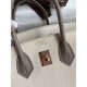 Hermes HSS Birkin 25 Bicolor Bag in Craie and Gris Asphalt Epsom Calfskin