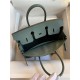 Hermes Birkin 25 Retourne Handmade Bag In Vert Amande Clemence Leather