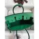 Hermes Birkin 25 Retourne Handmade Bag In Vert Vertigo Clemence Leather