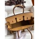 Hermes Birkin 25 Retourne Handmade Bag In Biscuit Epsom Calfskin