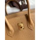 Hermes Birkin 25 Retourne Handmade Bag In Biscuit Epsom Calfskin