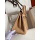 Hermes Birkin 25 Retourne Handmade Bag In Beige Lizard Leather