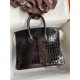 Hermes Birkin 25 Handmade Bag In Black Crocodile Niloticus Shiny Skin