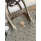 Hermes Birkin 25 Retourne Handmade Bag In Gris Tourterelle Ostrich Leather