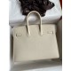 Hermes Birkin 25 Sellier Handmade Bag In Craie Epsom Calfskin